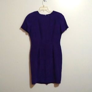 Vintage Papell Too 100%Silk Women's Dress 10 Lined Full Short Sleeve